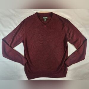 David Taylor Mens Dark Red Long Sleeve Pullover V-neck Sweater Size Small